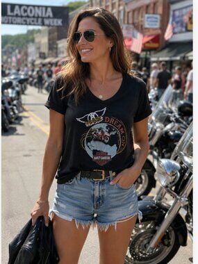 Harley-Davidson x Aerosmith Dream On Graphic T-Shirt Medium Black Rock Band Tee